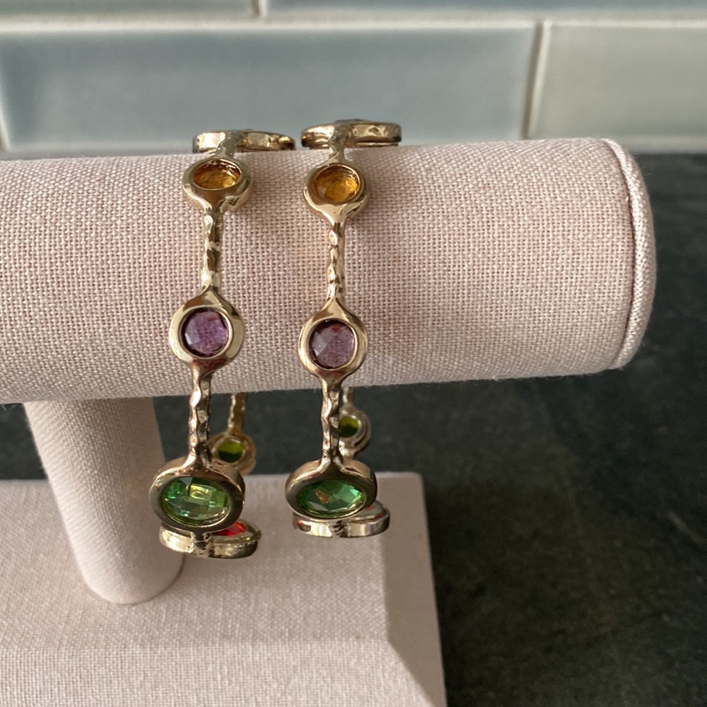 Bundle of 2 Henri Bendel Rhinestone and Gold tone Bangles - Picture 6 of 9